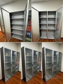 Armadio libreria ufficio ante vetro 180x37 h200 cm