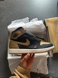 Air jordan 1 mid black & Gold-nuove