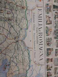 Cartina geografica da parete telata Emilia Romagna