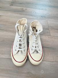 Converse All Star alte, bianche, numero 38