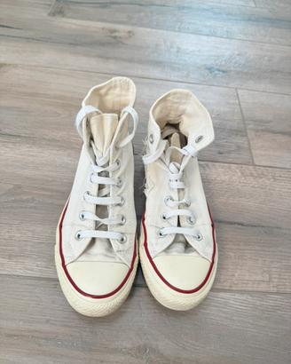 Converse All Star alte, bianche, numero 38