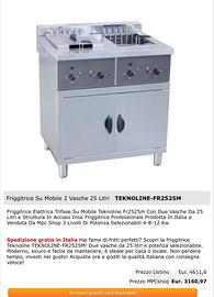 Friggitrice Teknoline 25 litri Elettrica