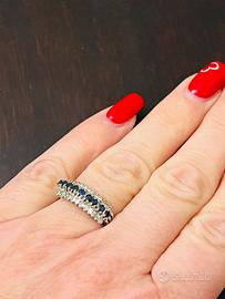 Anello vintage di diamanti e zaffiri