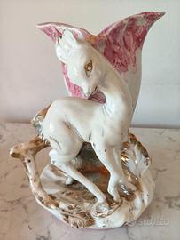Vaso in ceramica vintage  con cerbiatto