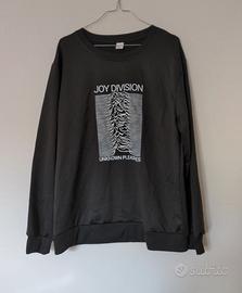 Felpa Nera Joy division unknown pleasures Taglia L