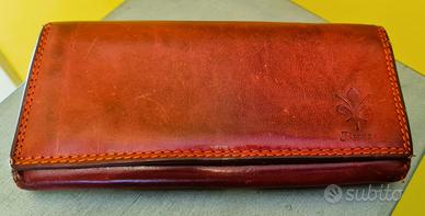 Portafoglio donna pelle rosso tasche porta carte