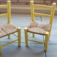 Sedie bimbi n legno e paglia