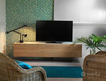 Porta tv a parete in legno di pino. Cod 12048