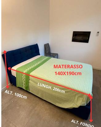 Letto contenitore una piazza e mezza con materasso
