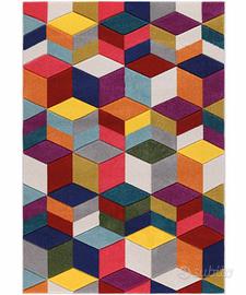 Tappeto Moderno Geometrico Multicolore 120x170 cm