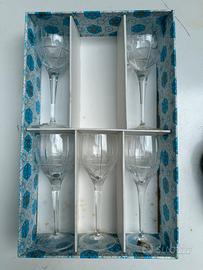 Servizio 5 bicchieri cristallo boemia