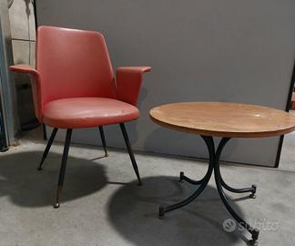  poltroncina e tavolino design anni 50