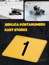 replica portanumero kart storici con scritta
