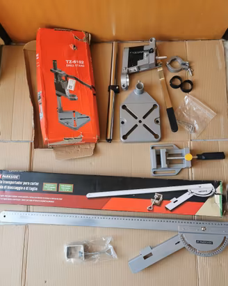 Supporto trapano a colonna + Morsa + Guida