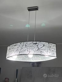 Lampadario a sospensione in acciaio cromo Perenz