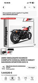 Marmitta zard omologata harley sportster 883 2009