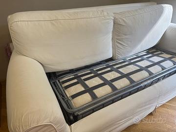 Divano letto, Confalone, 3 posti tessuto bianco