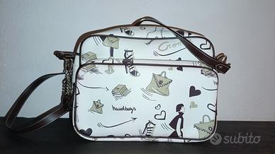 Borsa Cromia Femme in ecopelle bianca con fantasia