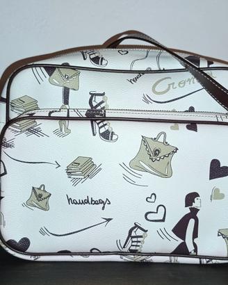 Borsa Cromia Femme in ecopelle bianca con fantasia