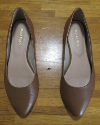 Ballerine Anna Field taglia 36 vera pelle cognac
