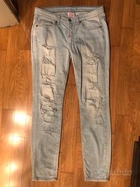Jeans donna skinny con strappi tg 28