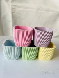 5 vasetti porta piantine grasse stampati in 3D