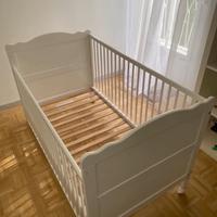 Lettino a sbarre in legno bianco alta qualità