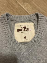 Maglione Hollister scollo a v da uomo grigio