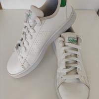 ADIDAS Advantage ORIGINALI VERA PELLE BiancoVerde