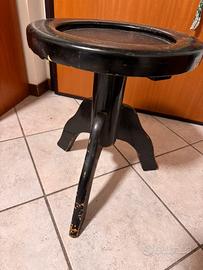 Sgabello pianoforte in legno vintage regolabile