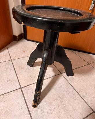 Sgabello pianoforte in legno vintage regolabile