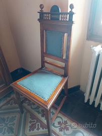 Set 4 Sedie Antiche in Stile Umbertino Fine '800