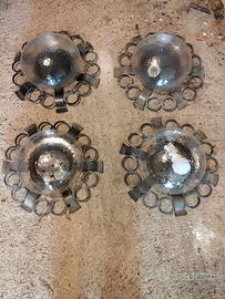 4 Plafoniere in ferro battuto