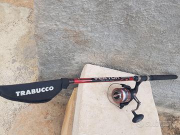 Canna da pesca in carbonio+ mulinello mai usata - Sports In vendita a  Trapani