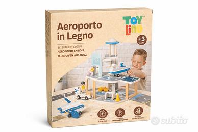 Aeroporto in Legno Set Completo con Aereo
