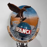 Scultura in metallo pubblicità Fernet Branca