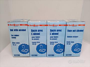 4 Inchiostro per timbri di Gomma Bestvest blu 30ml