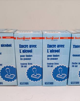 4 Inchiostro per timbri di Gomma Bestvest blu 30ml