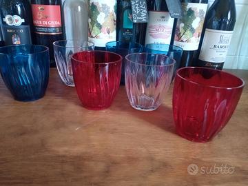 sei bicchieri in plastica guzzini usati