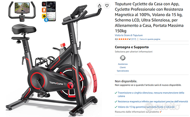 Cyclette Toputure Magnetica 15kg con App - Nuova
