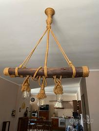 Lampadario rustico fatto a mano 