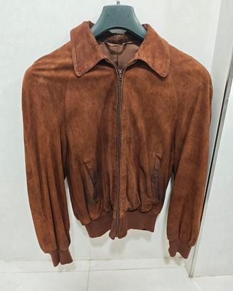 Giubbotto Bomber Forall Camoscio Marrone Tg 44