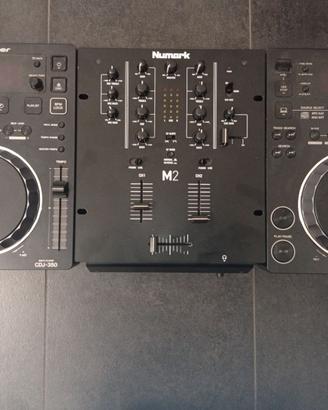 cdj 350 + mixer numark m2