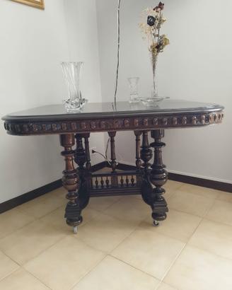 Tavolo allungabile in legno di noce, Francia '800