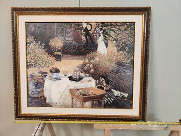 Quadro stampa su tela Monet colazione in giardino