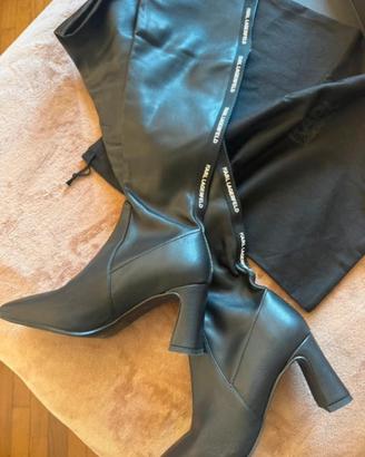 Stivali in pelle vera Karl Lagerfeld