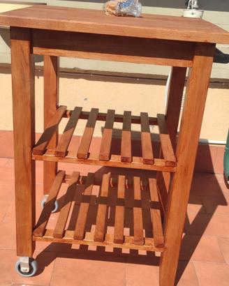 Carrellino in legno con ruote IKEA 