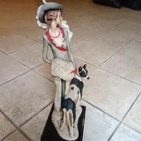 Statua Art Déco donna con levriero – G. Armani 