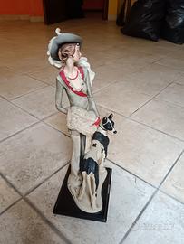 Statua Art Déco donna con levriero – G. Armani 