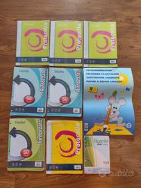 Set 9 pezzi fogli A4/A5+protocollo+ cartoncini A3